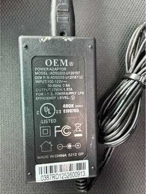 Genuine Cisco OEM ADS0202-U120167 20W AC Power Adapter 12V 1.67A